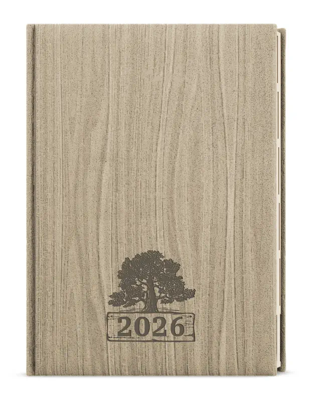 Diář 2026 Denní diář - Ctirad s výsekem - Wood - A5 - světle hnědá