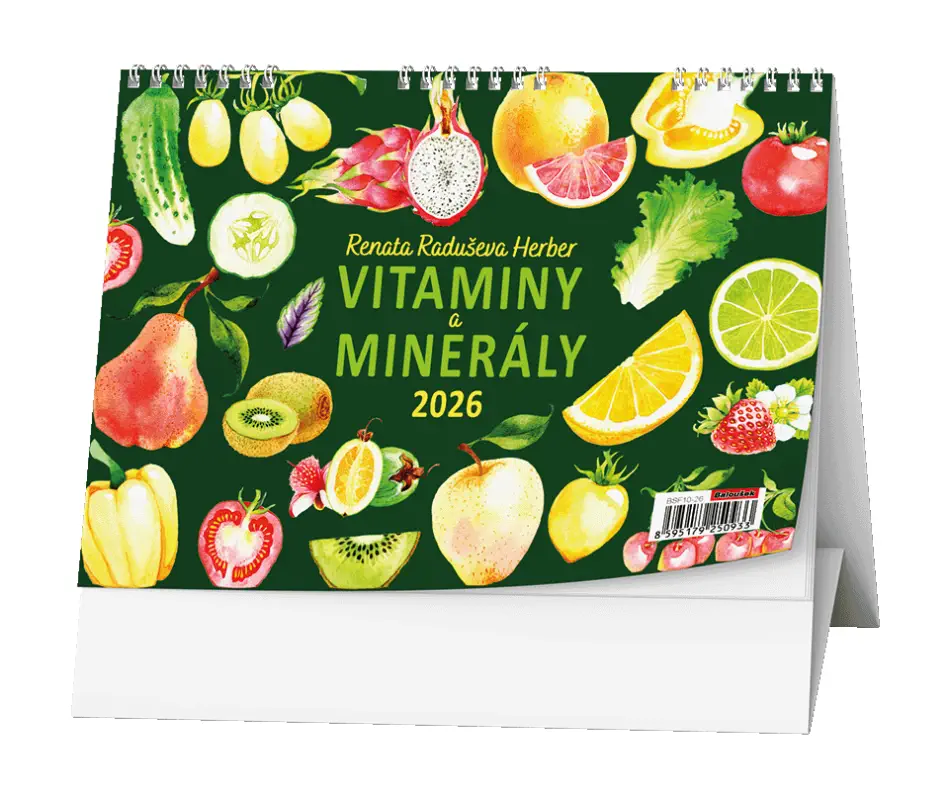 Stolní kalendář 2026 Vitamíny a minerály Renaty Raduše Herber