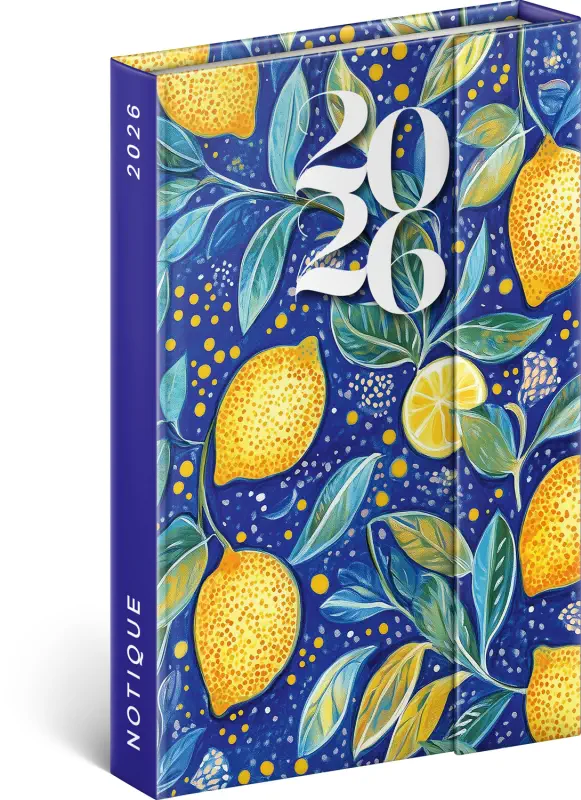 NOTIQUE Týdenní magnetický diář Citrony 2026, 11 x 16 cm