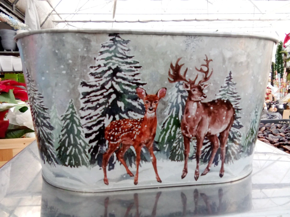 Plechový truhlík s vánočním motivem 11x20x11cm