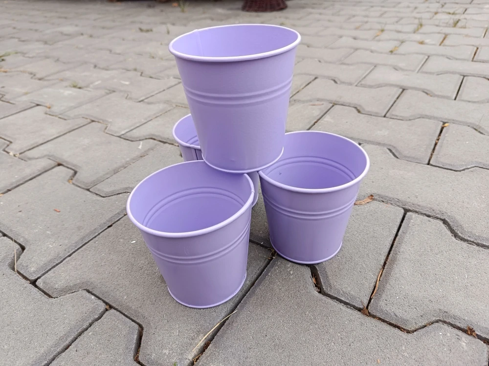 Obal na květináč plech fialový 11cm kulatý