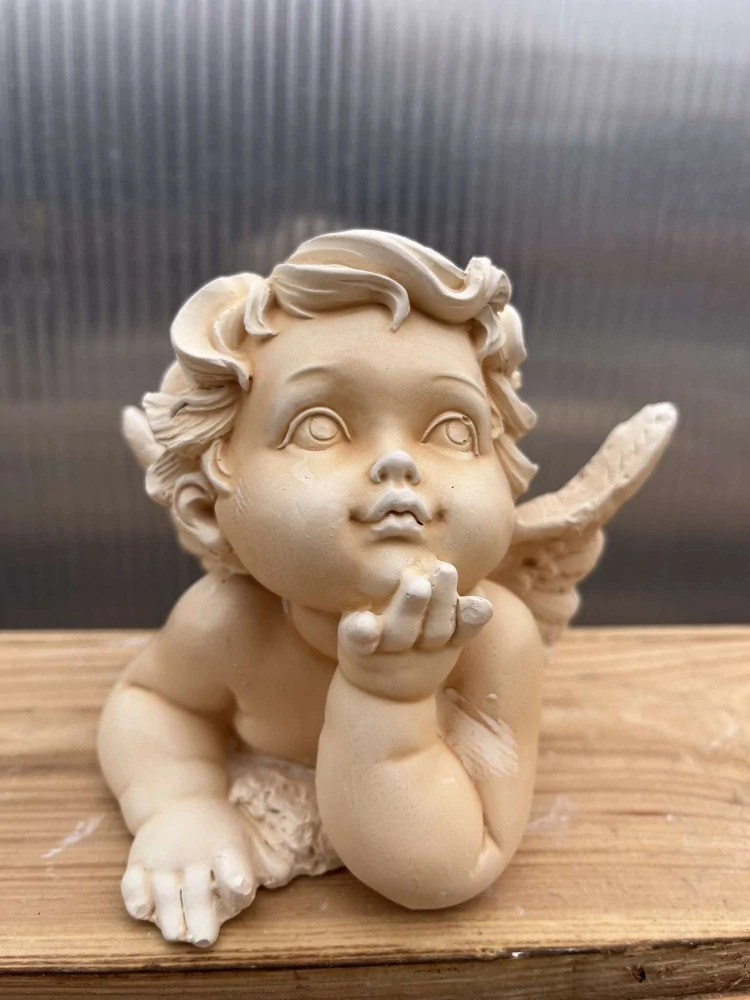 Andělíček - sádrová figurka v.11cm krémová