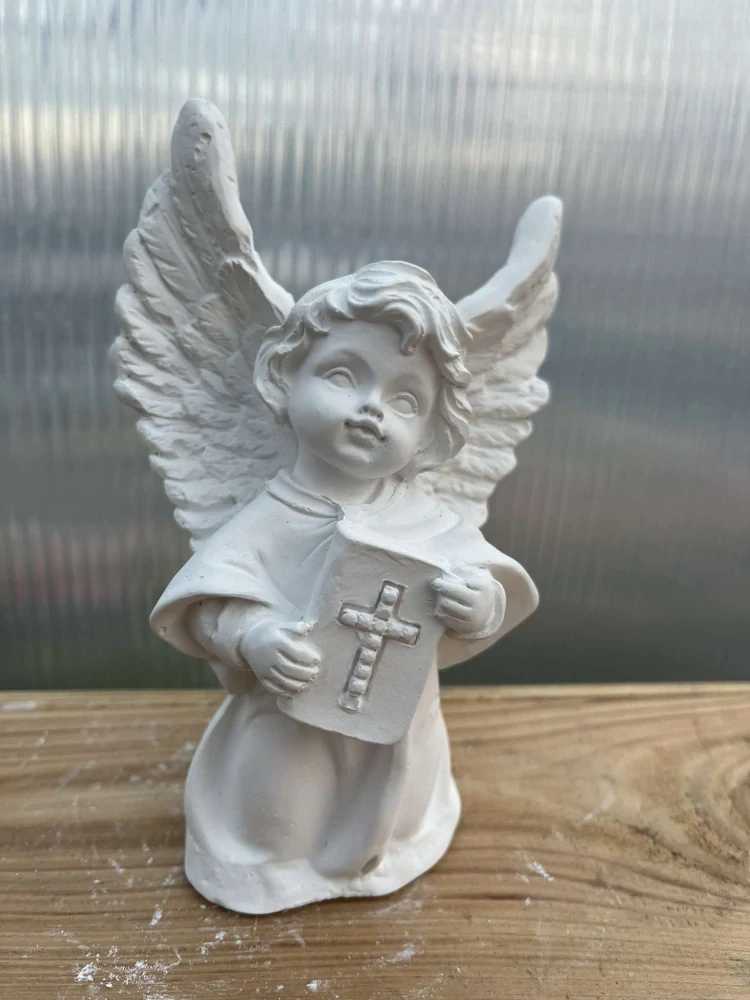Andělíček - sádrová figurka v.14cm bílá