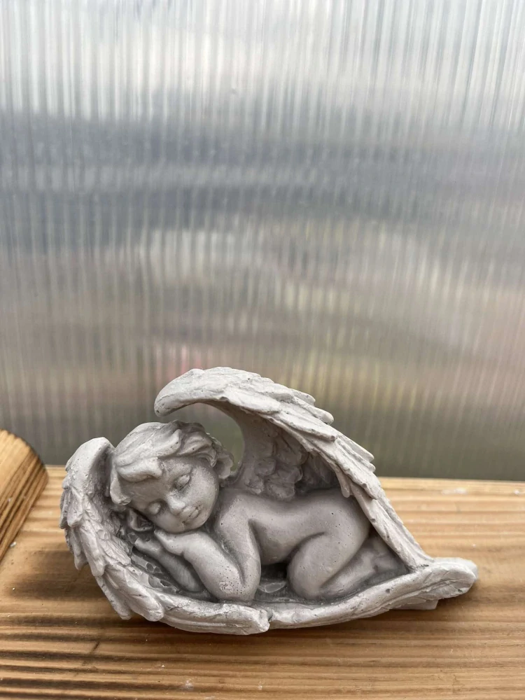 Andělíček - sádrová figurka v.6cm šedá