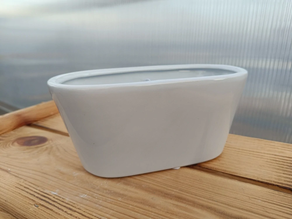 Květináč keramický - bílý 21cm