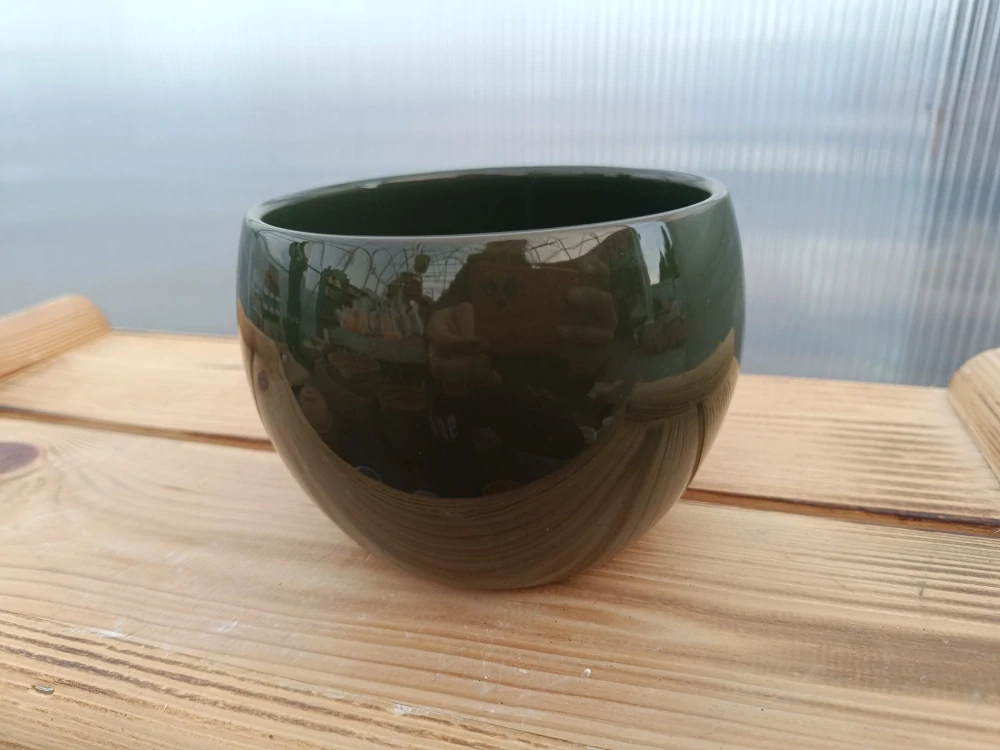 Květináč keramický - zelený 11cm