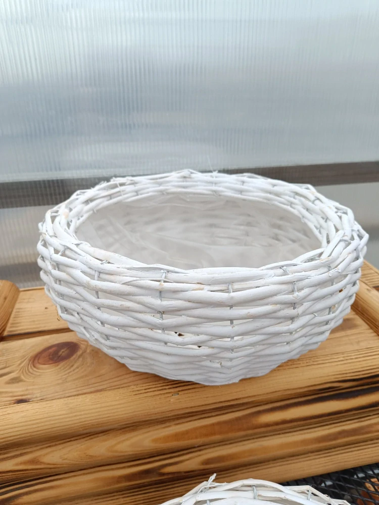 Proutěná mísa bílá 30x12cm