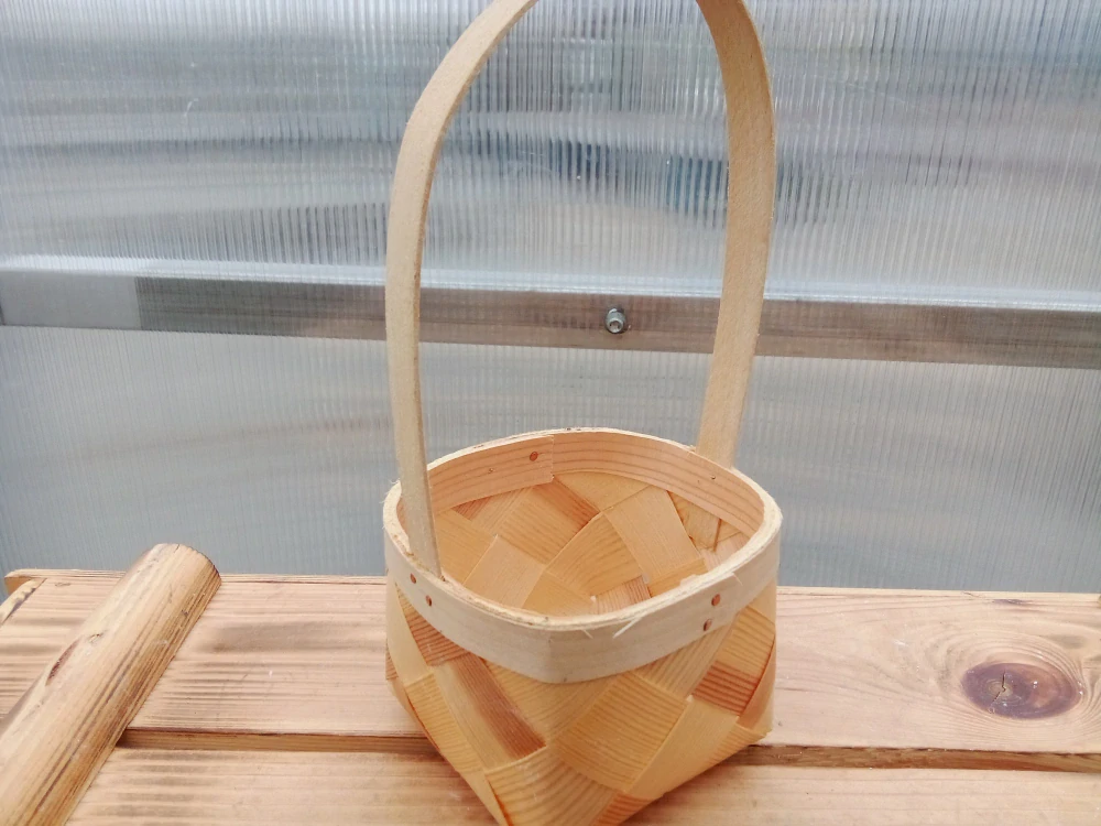 Dýhový košík - přírodní  11x12x24cm