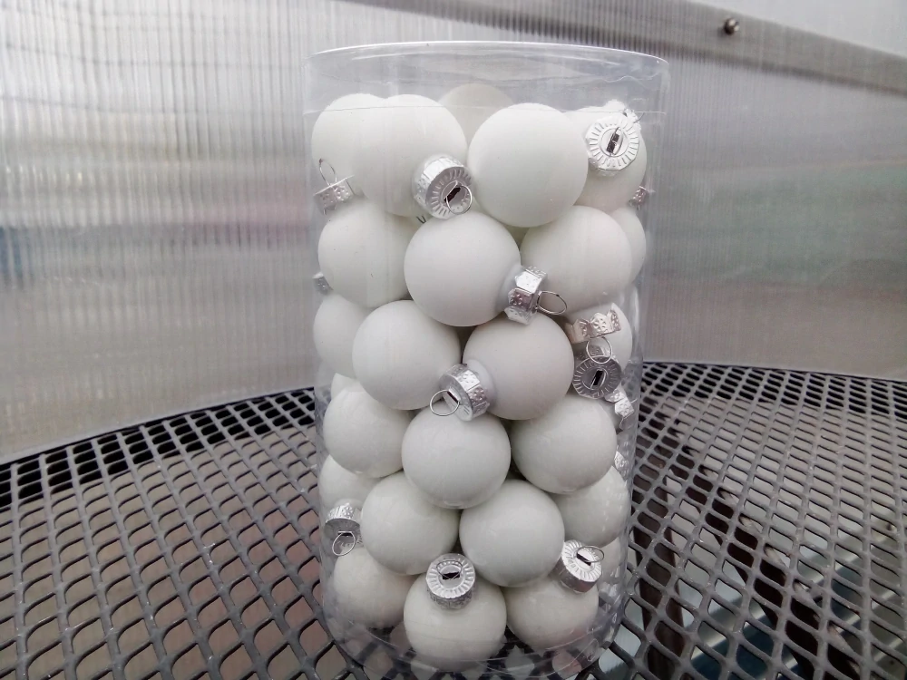 Vánoční dekorace - Koule mix White - 2,5cm cca48ks/bal