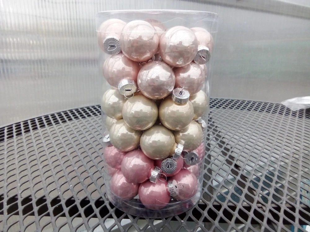 Vánoční dekorace - Koule mix Pink Cream- 2,5cm cca48ks/bal