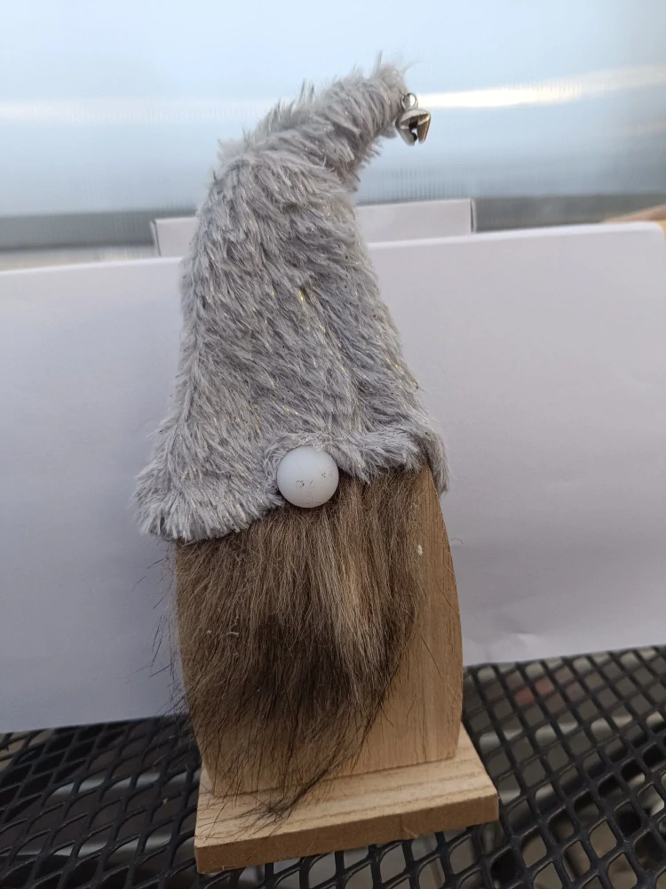 Dřevěný skřítek na baterky šedý - 25cm