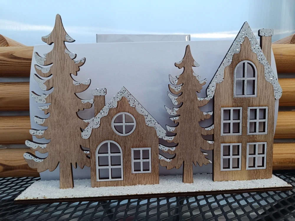 Vánoční dekorace - chaloupka dřevěná - 25cm