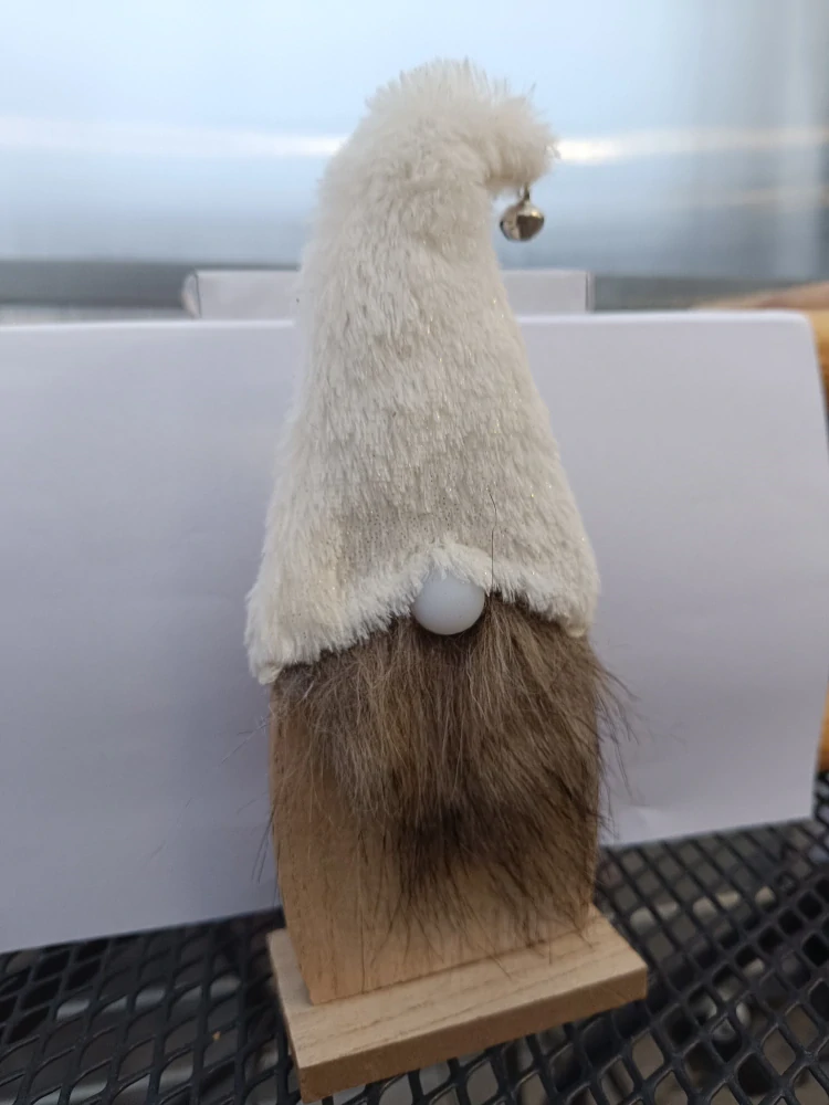 Dřevěný skřítek na baterky bílý   - 25cm 