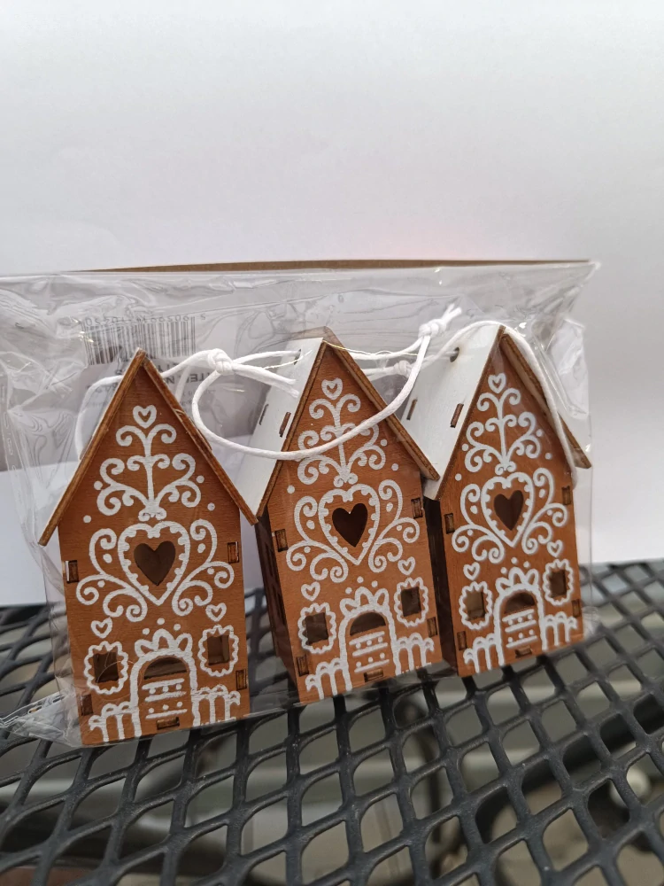 Vánoční dekorace - k zavěšení - Domeček - 7.5cm