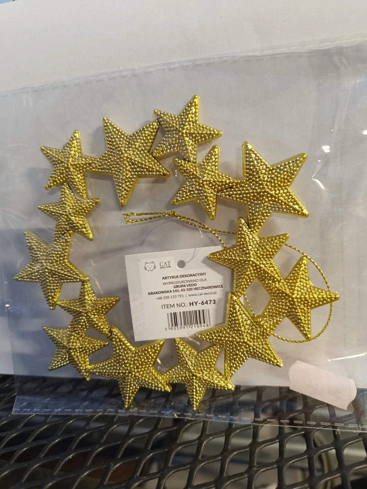 Vánoční dekorace - k zavěšení - Hvězdový věnec  12cm