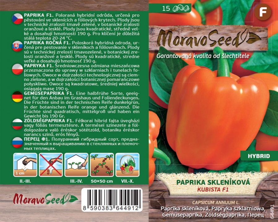 Paprika k rychl.kvad.or. Kubista F1 - osivo