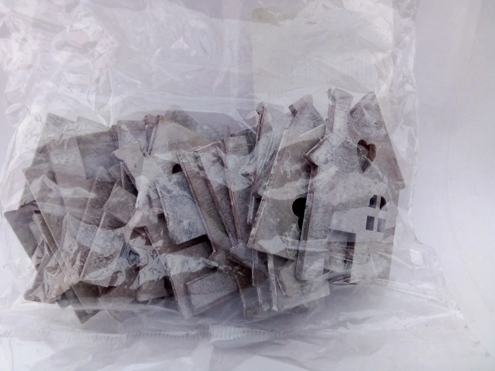 Dekorace vánoční chaloupka šedá balení  ( 20ks)