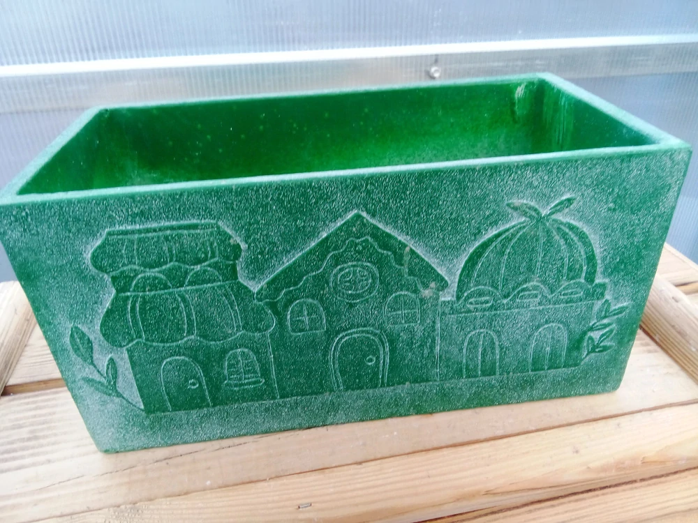 Keramický květináč s vánočním motivem zelený 27cm