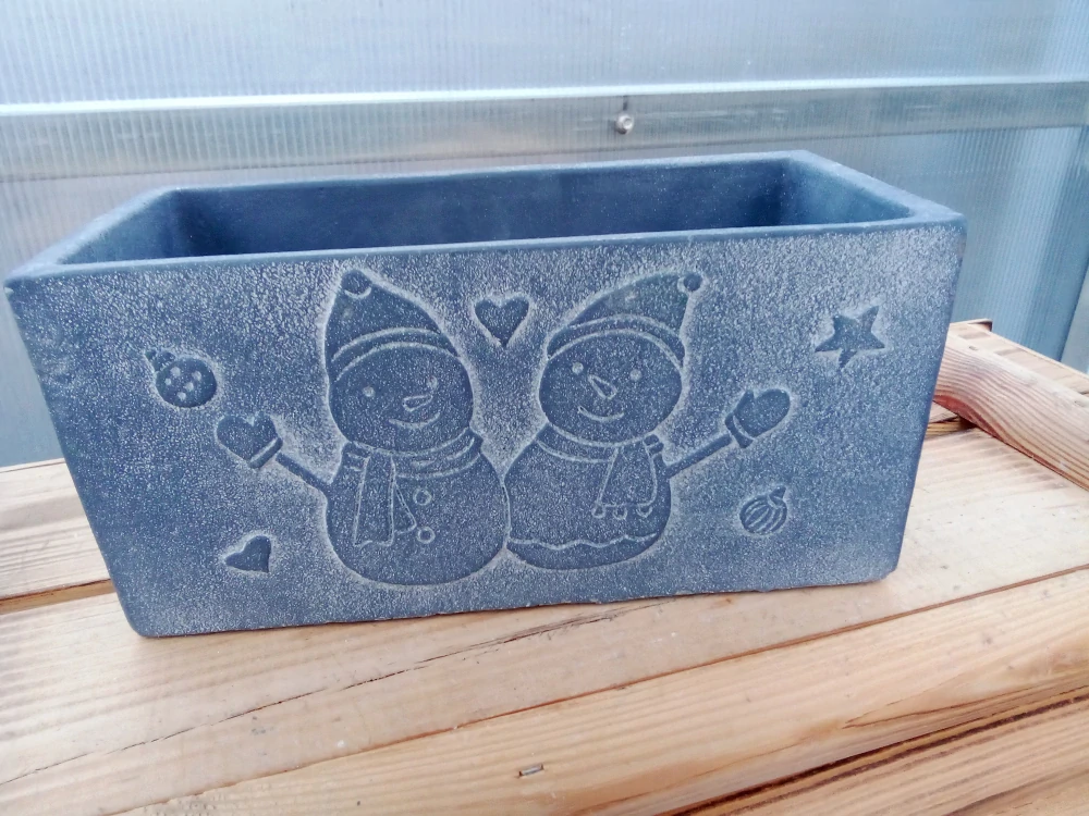 Keramický květináč s vánočním motivem modrý 22cm