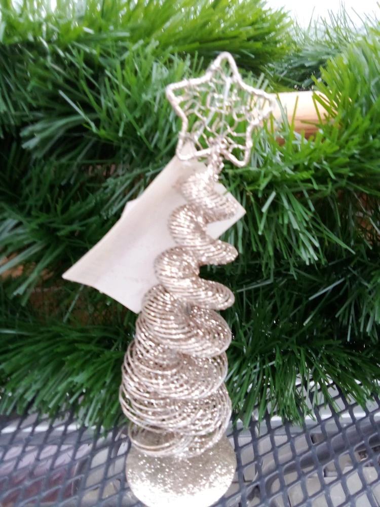 Vánoční stromeček drátěný stříbrný 20cm