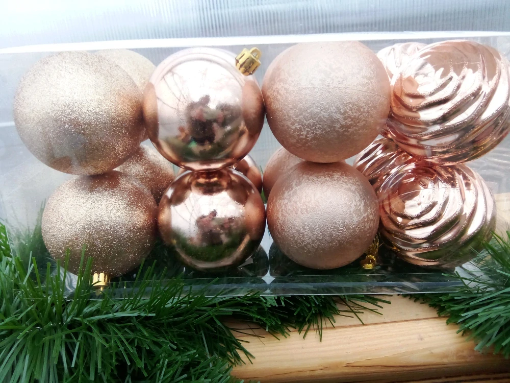 Vánoční dekorace- Koule mix bronzovéé-7cm-16ks/bal