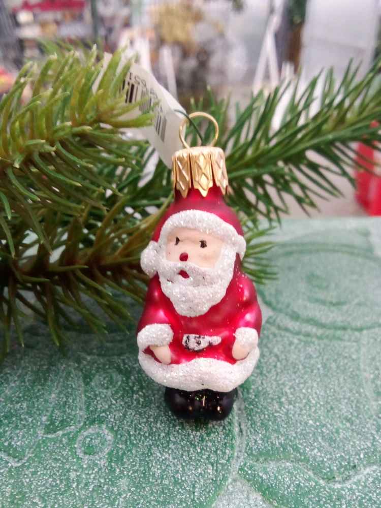 Vánoční baňka skleněná santa claus 5cm 