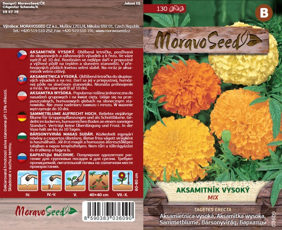 Aksamitník vysoký - směs - osivo 