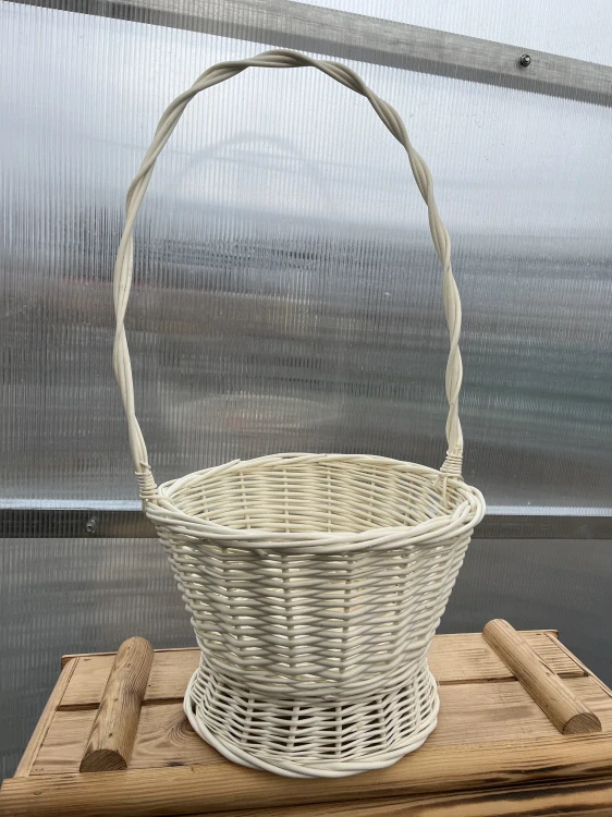 Ratanový košík bílý 31x61cm