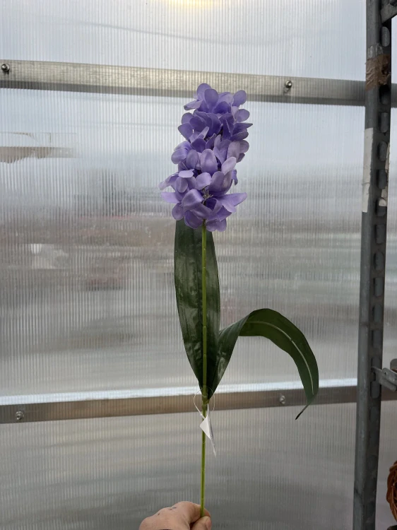 Umělá květina - Hyacint fialový s listem  58cm 