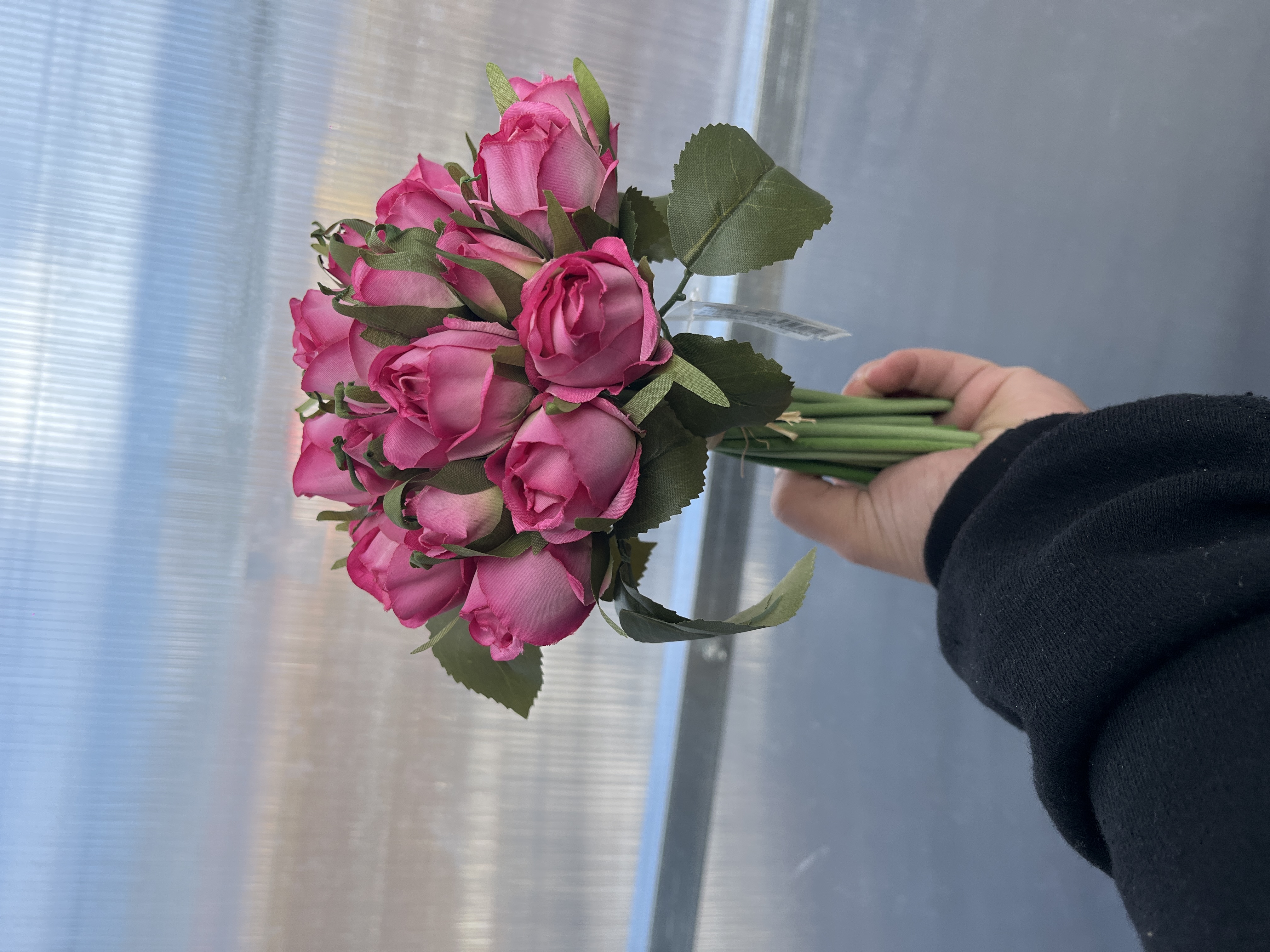 Umělý puget růži růžové  20cm 21ks