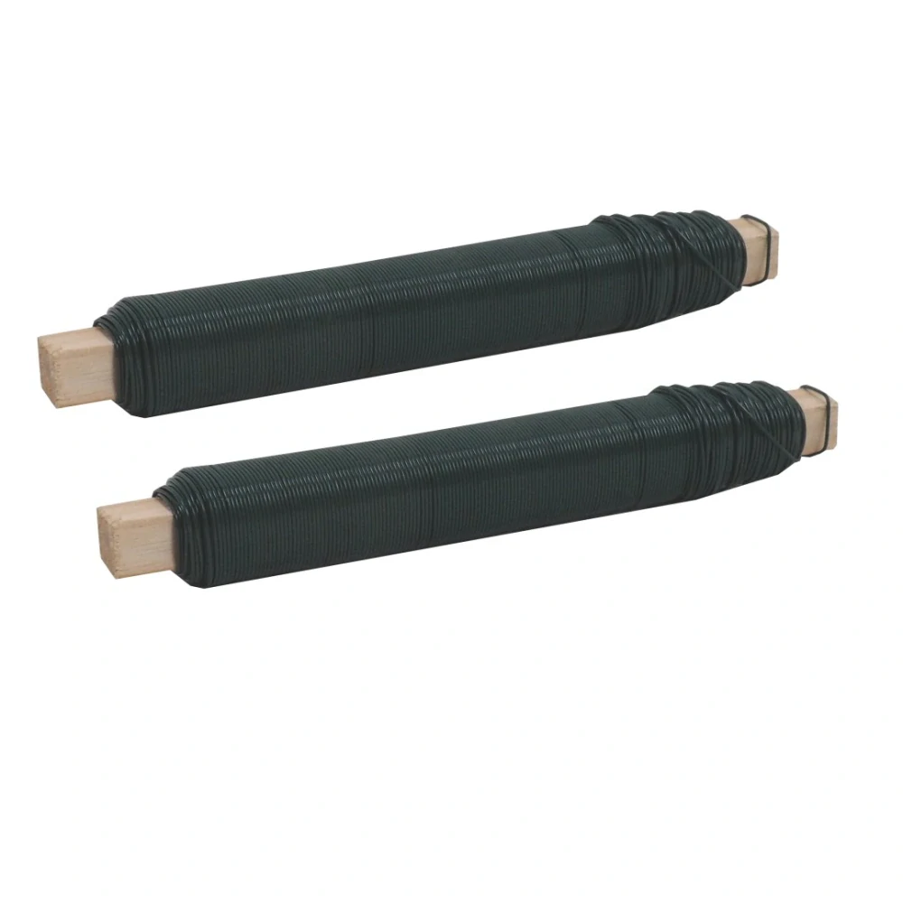 Drát vázací, poplastovaný, zelený, O 0,65 (0,55) mm / 100 g, sada 2 ks