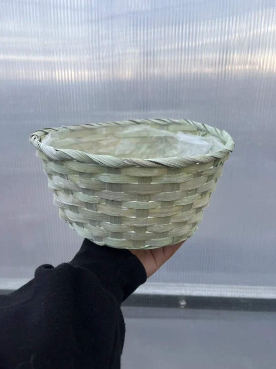 Dekorativní truhlík kulatý 22x11cm zelený 