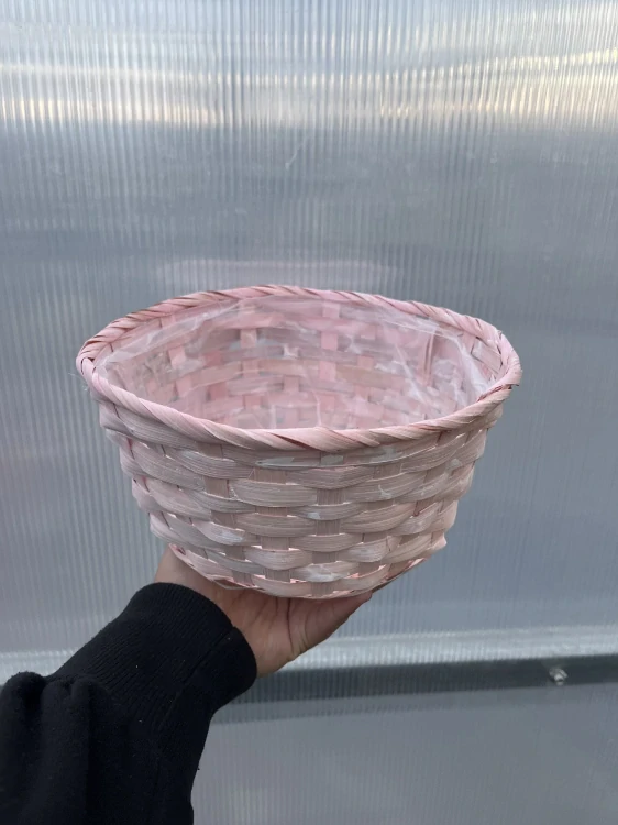 Dekorativní truhlík kulatý 22x11cm růžový