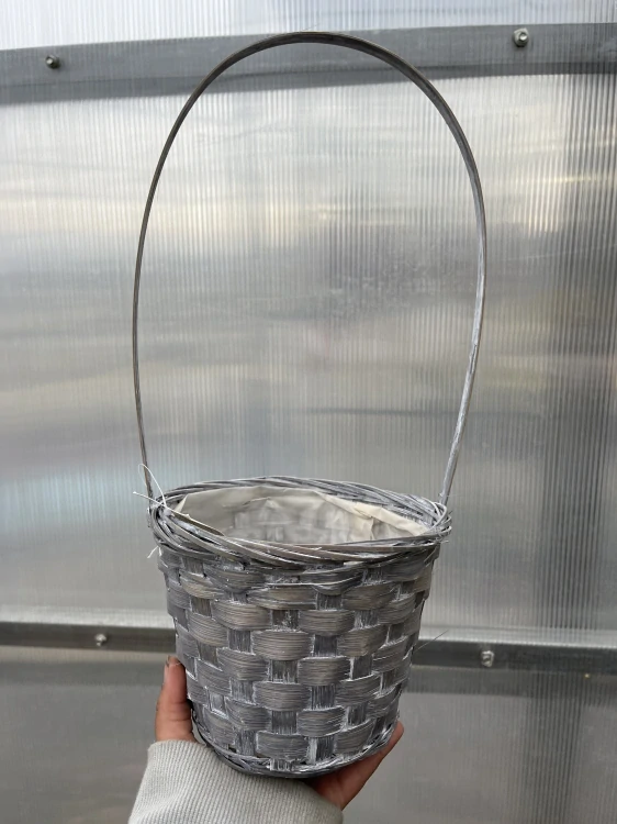 Ratanový košík šedý 16x35cm 