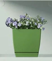 Květináč Coubi Square P s miskou 21cm olivová 
