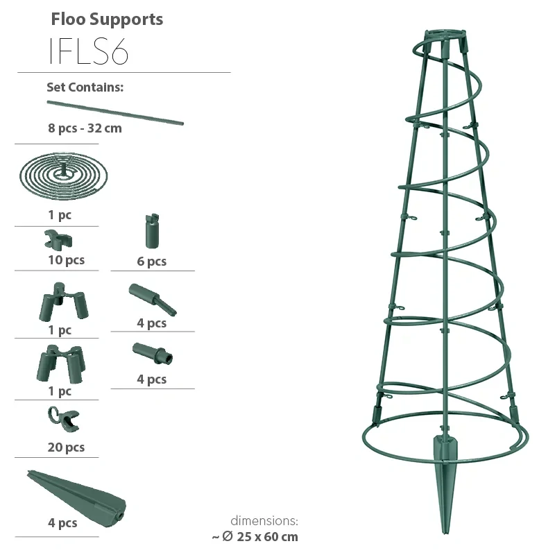 Podpěra pro rostliny FLOO SUPORTS 25CM zelená 