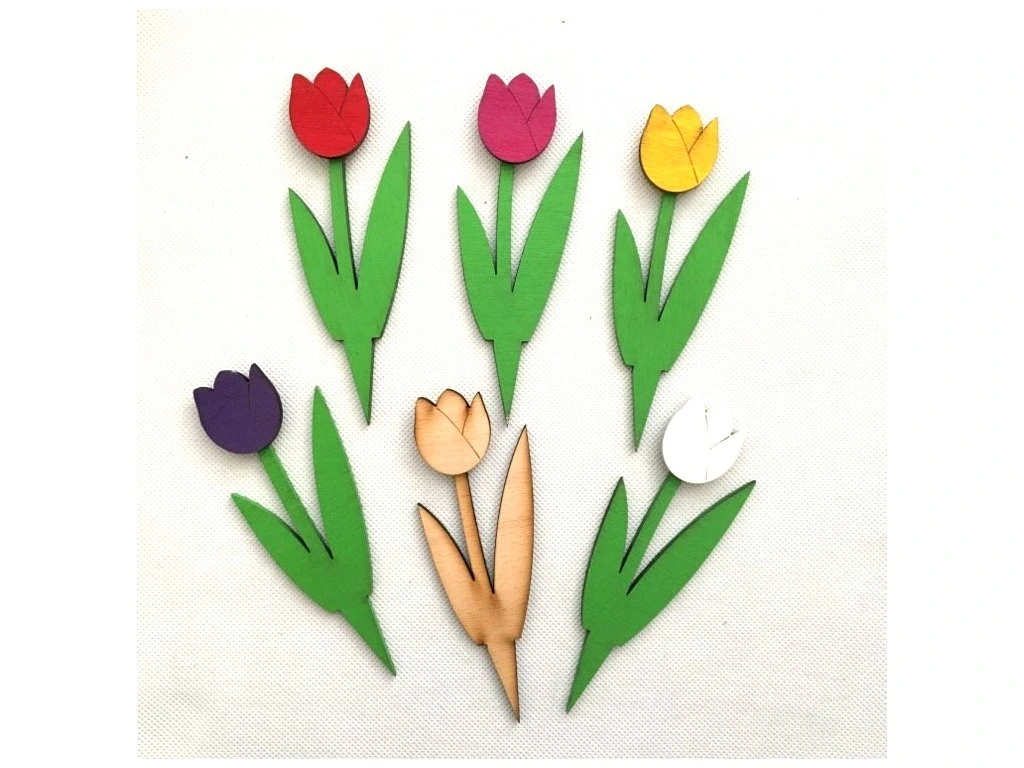 Zápich dřevěný tulipán 15 cm