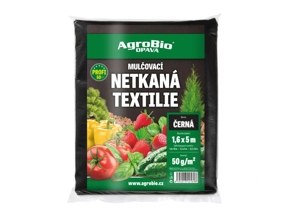 Černá netkaná textilie 50g/m2 1.6x5m 
