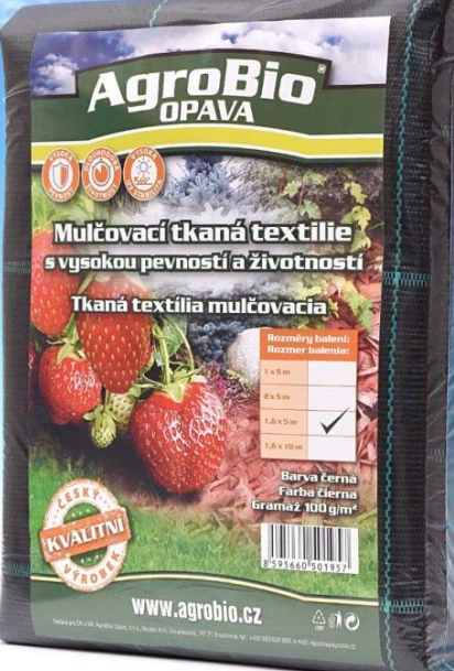 Černá mulčovací tkaná textilie 100g/m2 1.6x5m 