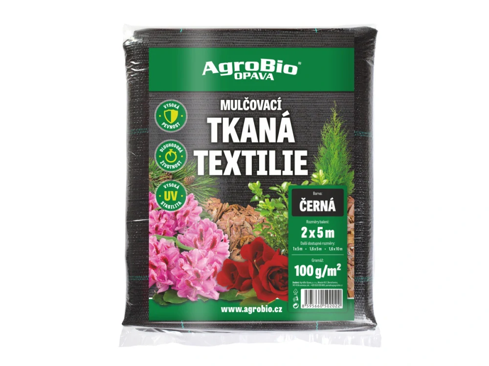 Černá mulčovací tkaná textilie 100g/m2 1.6x10m 