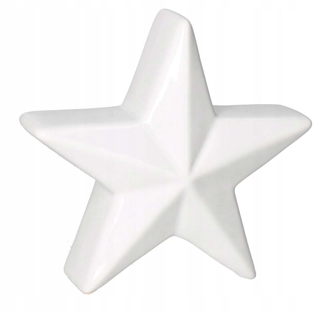 Keramická hvězdička bílá v.7.5cm