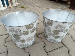 Obal na květináč plech 24cm kulatý list