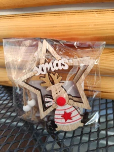Vánoční dekorace - Sob s hvězdou xmas -  s provázkem 