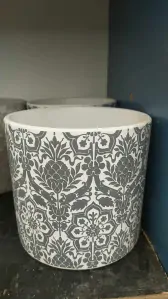 Keramický květináč VINTAGE šedo-bílá 