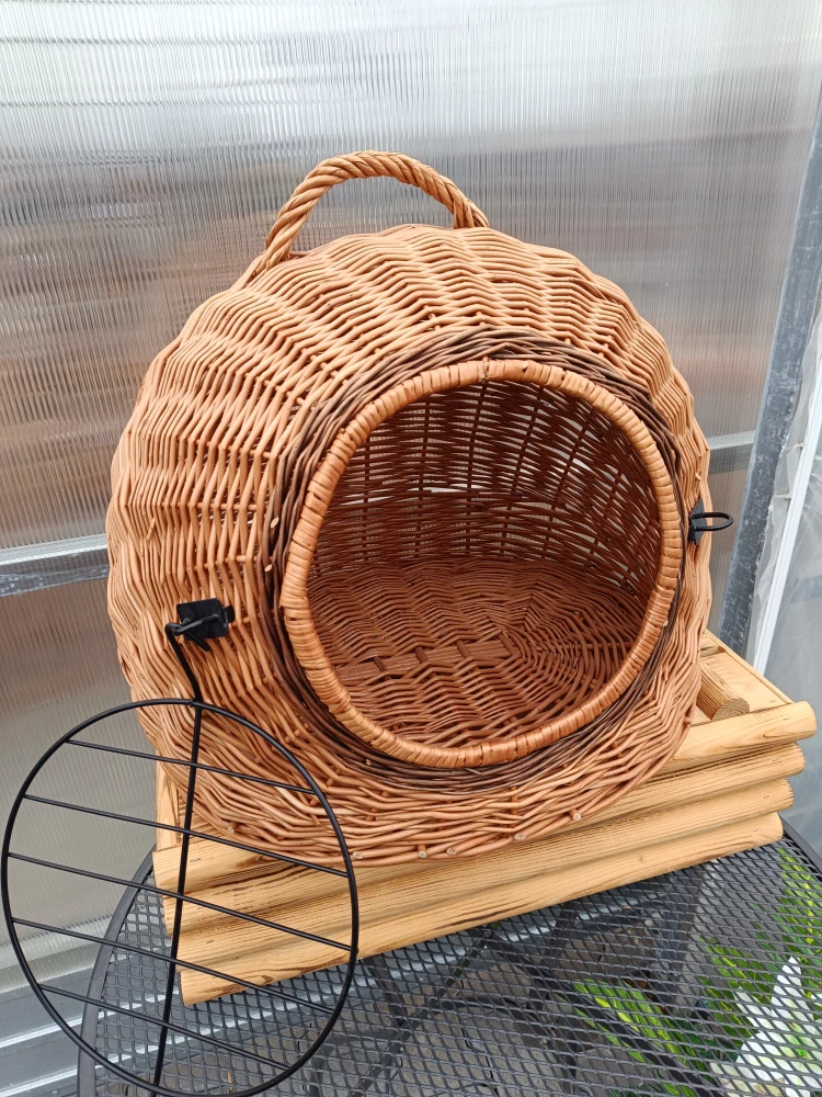 Ratanový přepravní koš na zvířata 46x34x44cm