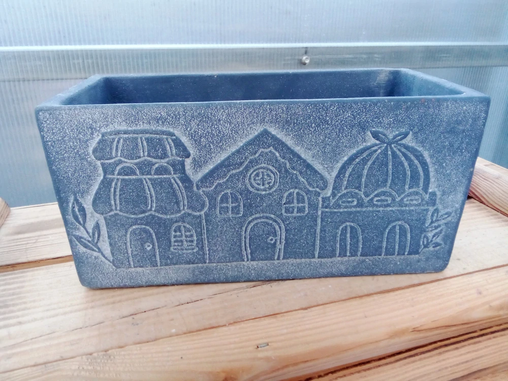 Keramický květináč s vánočním motivem modrý 22cm