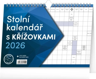 NOTIQUE Stolní kalendář s křížovkami s háčkem 2026, 30 x 21 cm