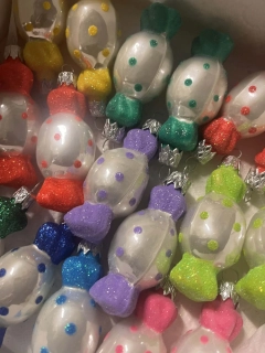 Vánoční baňka skleněná - Bonbon mix barev