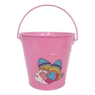 TOPTRADE nářadí zahradní, dětské - vědro, kovové, růžové, 1,2 l