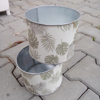 Obal na květináč plech 15cm kulatý list rovný